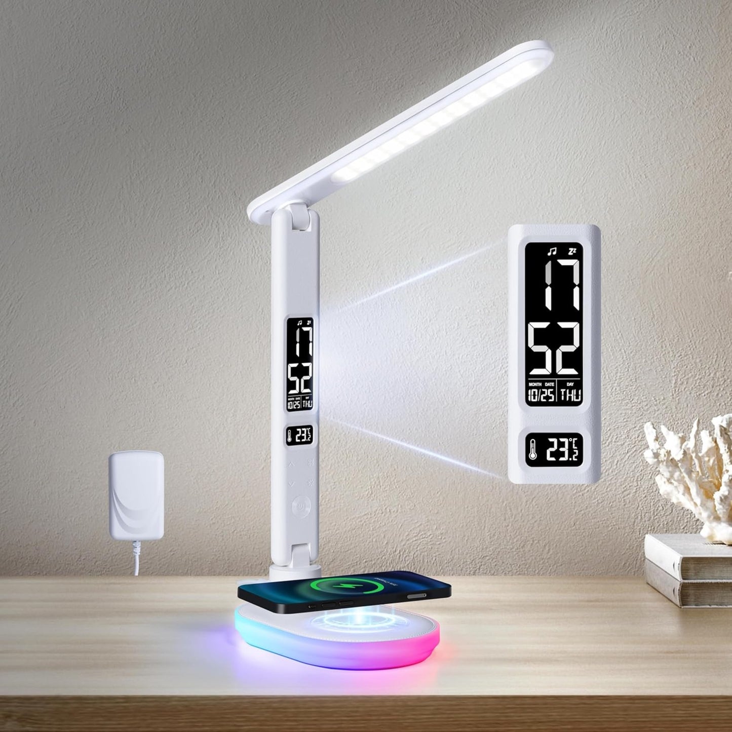 LED Desk lamp with wireless charger