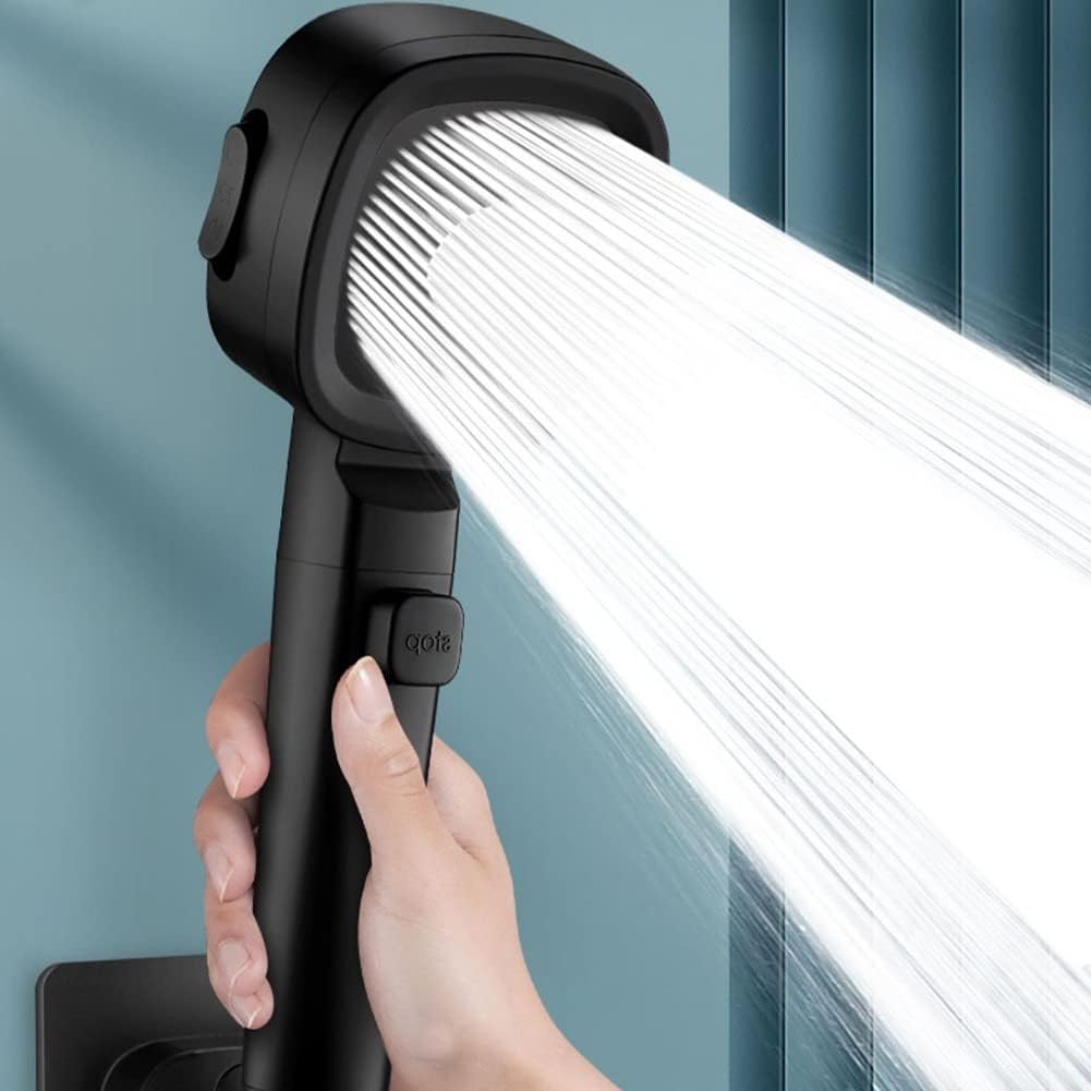 High pressure shower head with hose