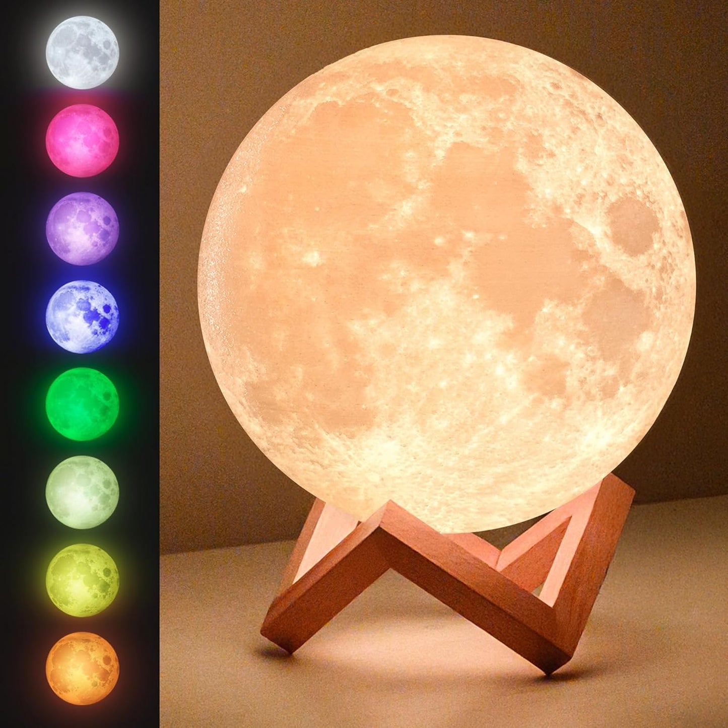 LUNA™ Lampada lunare – Luce notturna multicolore 3D