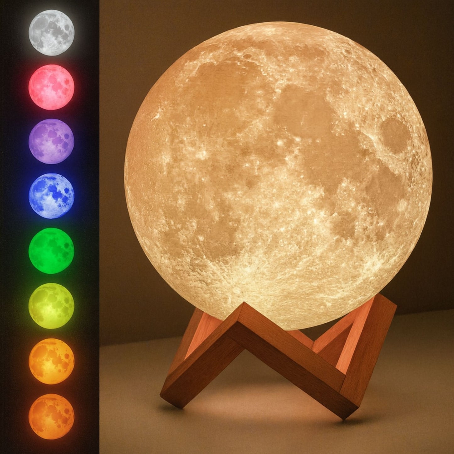 LUNA™ Lampada lunare – Luce notturna multicolore 3D