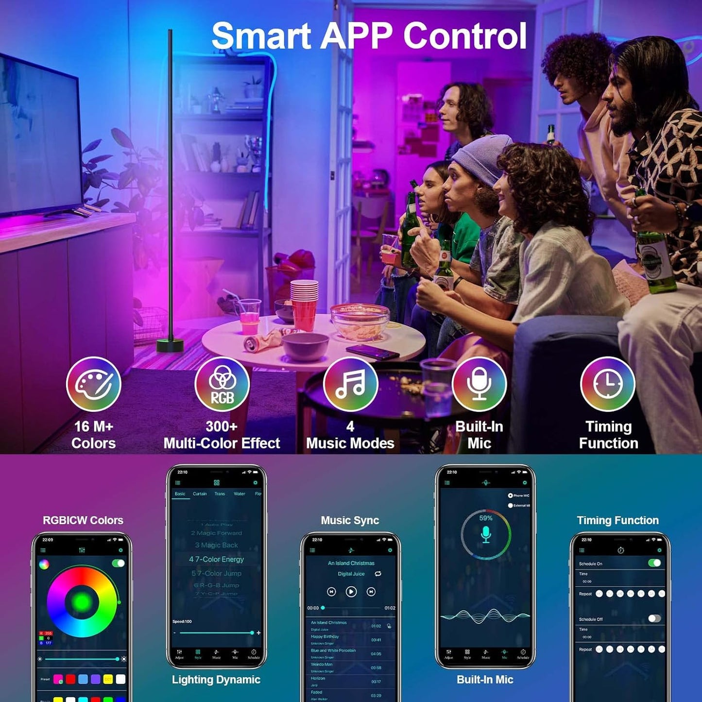 Smart RGB LED Floor Lamp